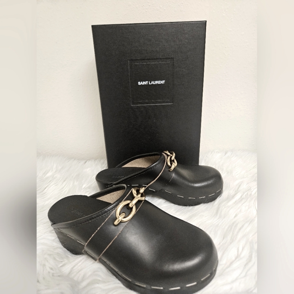 Saint Laurent LeMaillon Clogs, NWT